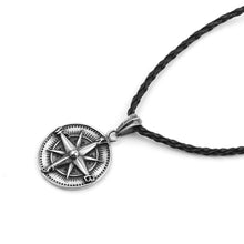 Load image into Gallery viewer, Gothic Round Compass Pendant Necklace For Men Vintage Punk Rock  Talisman Jewelry Necklace Nordic Amulet Runes Pendant