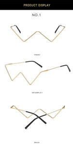 tregnuo 2022 Triangle Glasses Women Cat Eye Glasses Frame Handmade Rhinestones Personalized Metal Glasses Frame