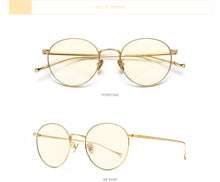 Load image into Gallery viewer, Pure Titanium Anti Blue Light Blocking Glasses for Women Retro Round Eyeglasses Men  New Vintage Optical Eyewear
