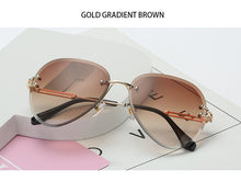 Load image into Gallery viewer, 2022 New Brand Designer Rimless Pilot Sunglasses Women Men Retro Dimond Cutting Lens Gradient Sun Glasses For Female UV400