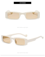 Carica l'immagine nel visualizzatore di Gallery, Occhiali da sole rettangolari piccoli alla moda da donna 2022 Steampunk anni '90 Occhiali da sole UV400 Occhiali da sole gotici da spiaggia Cat Eye Hip Hop Eyewear 