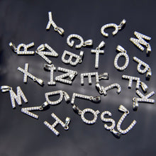 Carica l&#39;immagine nel visualizzatore di Gallery, Cubic Zircon Alphabet Pendants Gold Silver Color Copper Mini A-Z Letter Pendant Necklace Shinning 26 Initial Collares Jewelry