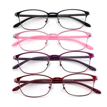 Carica l&#39;immagine nel visualizzatore di Gallery, Gmei Optical Urltra-Light Women Titanium Alloy Oval Full Rim Glasses Frames Eyewear With Flexible Legs IP Electroplating Y2516