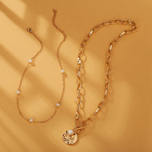 Load image into Gallery viewer, Fashion Star Lock Pendant Necklace for Women Vintage Thick Chunky Chain Choker Multilayer Coin Necklaces Jewelry Gifts
