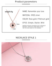 Load image into Gallery viewer, I Love You Necklace 100 Languages Heart Love Necklace Love Memory Projection Pendant Necklace for Women Gifts for Mother&#39;s Day