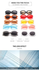 Oval Orange Yellow Frame Sunglasses Women Men Metal Hinge Red Tan Pink Lens UV400 Protection Model Style Sexy Ladies Eyewear