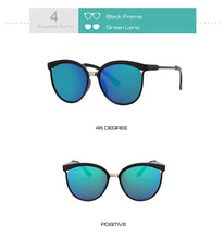 Load image into Gallery viewer, Black Cat Eye Sunglasses Women Luxury Eyewear Black Retro Female Sunglass Mirror Round Cateye Glasses For Woman