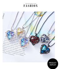Load image into Gallery viewer, Women Silver Color Necklace Embellished with Crystals from Swarovski Necklace Angel Wings Heart Pendant Valentines Gift