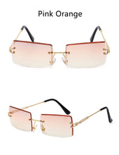 Load image into Gallery viewer, Rimless Sunglasses Rectangle Fashion Popular Women Men Shades  Small Square Sun Glasses For Female Summer Traveling Brown Oculos