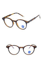 Load image into Gallery viewer, Anti Blue Light Round Men Glasses Frame Women Retro Metal Rice Nail Leopard Optics Spectacles Frames Prescription Eyeglasses