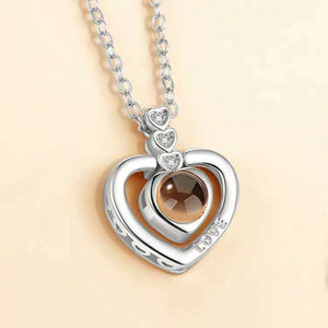 100 Languages Love Necklace Heart Pendant Wedding Romantic I Love You Projection Necklace for Women Girl Friend Ladies Gifts