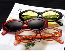 Load image into Gallery viewer, Retro Small Frame Polygon Cat Eyes Women Sunglasses Brand Designer Fashion Cheetah Decoration Ladies Sun Glasses UV400