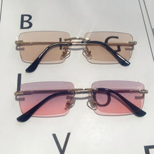 Load image into Gallery viewer, Rimless Alloy Small Square Sunglasses For Women Vintage Ins Hot Gradient Clear Sun Glasses Female Uv400 Shades Hip Hop Eyewear