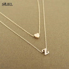Carica l&#39;immagine nel visualizzatore di Gallery, Fashion Tiny Heart Initial Necklace Women Personalize Letter Name Choker Necklace Collier Femme Jewelry Gift Accessory