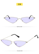 Load image into Gallery viewer, Triangle Metal Frame Sunglasses Women Cat Eye Cool Small Fashion Sun Glasses Shades Ocean Color Oculos De Sol Feminino UV400