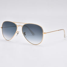 Load image into Gallery viewer, Classic 3025 pilot sunglasses men women  58mm and 62mm crystal glass mirror lens brown gradient sunglass UV400 protection