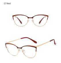 Load image into Gallery viewer, Ralferty Retro Glasses Frame For Women Anti Blue Myopia Prescription Optic Women&#39;s Glasses Decorative Cat Eye Frames oculos