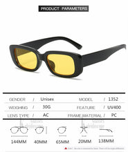 Carica l'immagine nel visualizzatore di Gallery, Rectangle Sunglasses Women Men Fashion Retro Small Sun Glasses Female Black Red Glasses Vintage Eyeglasses Shades UV400