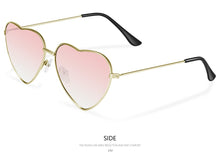 Load image into Gallery viewer, WUE Ladies Heart Shaped Sunglasses metal Women Brand Designer Fashion Rimless LOVE Clear Ocean Lenses Sun Glasses Oculos UV400