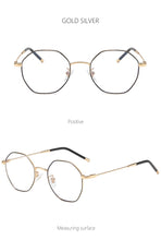 Load image into Gallery viewer, Gold Computer Glasses Frame Women Alloy Polygon Anti Blue Light Eyeglass Frames Fashion Myopia Prescription Eyewear 8005