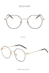 Gold Computer Glasses Frame Women Alloy Polygon Anti Blue Light Eyeglass Frames Fashion Myopia Prescription Eyewear 8005