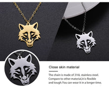 Load image into Gallery viewer, My Shape Wolf Animal Necklace 316L Stainless Steel Forest Animals Men Necklace Hollow Cut Out Pendant Jewelry Gift For Women