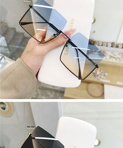 2022 Sunglasses Women Luxury Sun Glasses For Women Glasses Retro Brand Square Sunglasses Women Metal Half Frame Eyewear