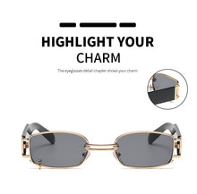Load image into Gallery viewer, Deisgn Vintage Square Sunglasses Men Women Metal Small Sun Glasses Retro Black Pink Trend 90s Eyewear UV400