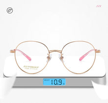 Load image into Gallery viewer, Pure Titanium Frame Glasses Full Rim Eye Glasses Women Style Spring Hinges Round Spectacles and Nearsighted Eyewear