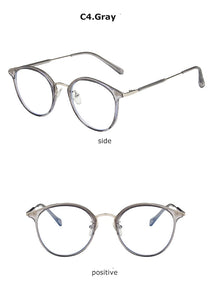 Round Anti Blue Light Computer Glasses Women Men Prescription Reading Ladies 2022 Eyeglasses Frame Radiation Protection Lens