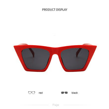 Carica l&#39;immagine nel visualizzatore di Gallery, New Woman Men Occhiali da sole Cat Eye con montatura grande Occhiali quadrati personalizzati Occhi di gatto colorati Occhiali alla moda Occhiali retrò versatili UV400 