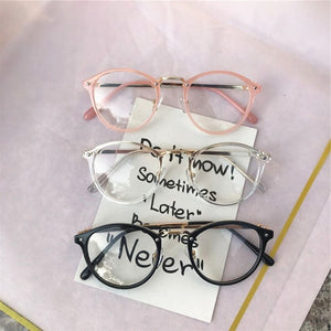 Round Glasses Frames Men Women Vintage Transparent Optical Eyeglasses Frames Black Pink Clear Lens Spectacles Eyewear