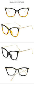 Cat Eye Glasses Frames Women Metal Goggles Transparent Glsses Frame For Female Big Frame Eyeglasses Clear Lens Eye Glasses