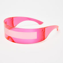 Load image into Gallery viewer, Fashion Siamese Futuristic Wrap Around Monob Costume Sunglasses Luxury Brand Designer Mask Novelty Glasses Purple Blue Goggle