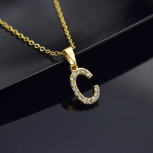 Carica l&#39;immagine nel visualizzatore di Gallery, Cubic Zircon Alphabet Pendants Gold Silver Color Copper Mini A-Z Letter Pendant Necklace Shinning 26 Initial Collares Jewelry
