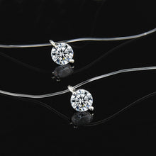 Load image into Gallery viewer, Female Transparent Fishing Line Necklace Silver Color Invisible Chain Necklace For Women Rhinestone Choker Necklace Collier