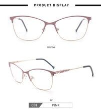 Load image into Gallery viewer, Metal Women Glasses Frames Optical Prescription Glasses Frame Clear lens Eyewear Pink Eyeglasses Frame