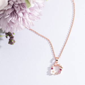 Fashion Creative Butterfly Flowers Necklace Zircon Crystal Pearl Shell Garland Pendant Necklace for Women Jewelry Accessories