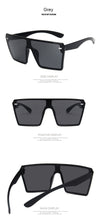 Load image into Gallery viewer, 2022 Fashion Oversized Square Sunglasses Retro Gradient Big Frame Sun Glasses For  Women One Piece Gafas Shade Mirror Clear Lens