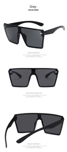 2022 Fashion Oversized Square Sunglasses Retro Gradient Big Frame Sun Glasses For  Women One Piece Gafas Shade Mirror Clear Lens