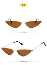 Load image into Gallery viewer, Triangle Metal Frame Sunglasses Women Cat Eye Cool Small Fashion Sun Glasses Shades Ocean Color Oculos De Sol Feminino UV400
