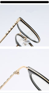 Transparent Cat Eye Glasses Frames Women Men Vintage Clear Optical Round Eyeglasses Metal Myopia Frame