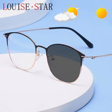 Load image into Gallery viewer, β Titanium Myopia Sunglasses Ladies Rimless Diamond Butterfly Frame Flat Lens Progressive With Prescription Diopter Astigmatism