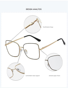 oversized square glasses frame women fashion high quality clear lens New luxury brand Metal Frame Eyeglasses Frames For Women