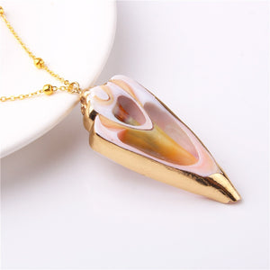 Conch Shell Necklace Sea Beach Shell Chain Pendant Necklace For Women Collier Femme Shell Cowrie Summer Jewelry Bohemian