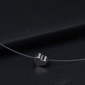 Female Transparent Fishing Line Necklace Silver Color Invisible Chain Necklace For Women Rhinestone Choker Necklace Collier