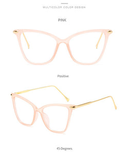 RBENN Lady Cat Eye Glasses Frames For Women Sexy Oversized Metal Frame Brand Designer Optical Eyeglasses Fashion Eyewear Female
