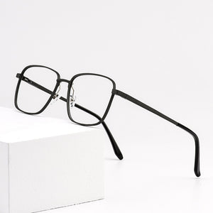 Gmei Optical Business Men Aluminum Magnesium Glasses Frame With Spring Hinges Brand Designer Square Spectacles Frames GF9010