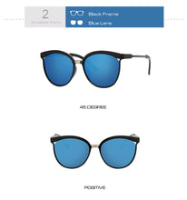 Load image into Gallery viewer, Black Cat Eye Sunglasses Women Luxury Eyewear Black Retro Female Sunglass Mirror Round Cateye Glasses For Woman