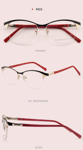 Metal Glasses Frame Women Vintage Eyeglasses Frames Prescription Eyewear Stylish Spring Hinges Optical Spectacle Eye OCCI CHIARI